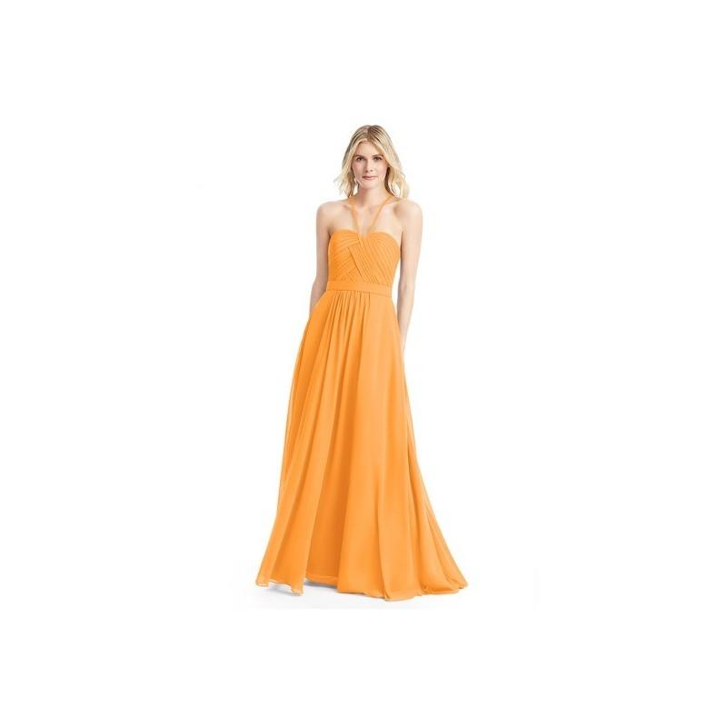 Hochzeit - Tangerine Azazie Felicity - Floor Length Sweetheart Back Zip Chiffon Dress - Charming Bridesmaids Store