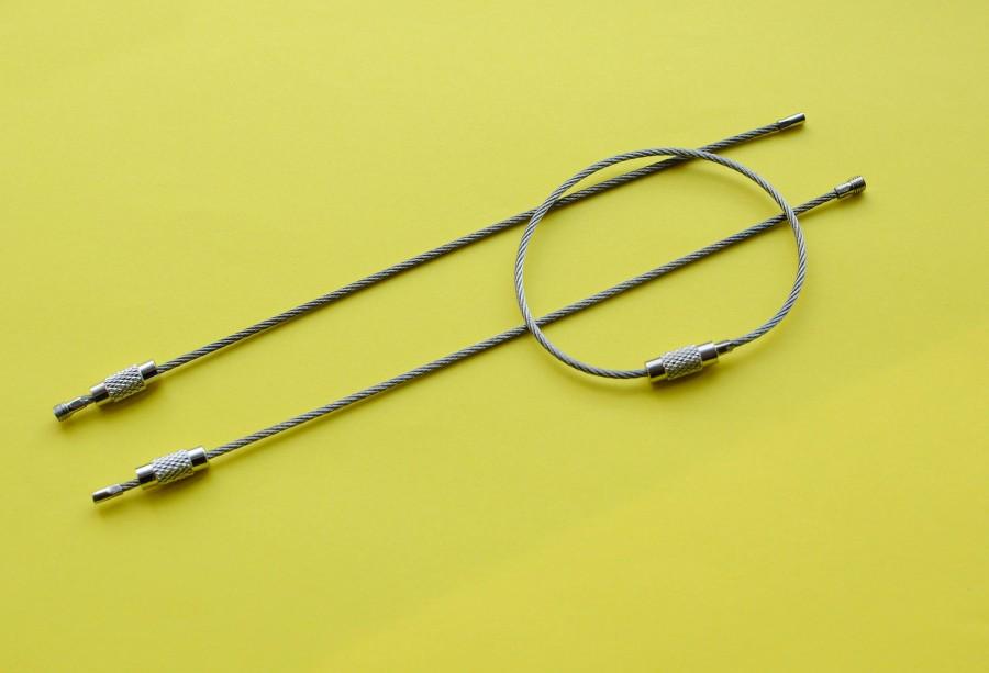 زفاف - Stainless Steel Wire Key Chain Ring Cable Wire Key Ring twist screw Clasp Carry Attachment DIY Creative Outdoor Hanging Accessories 6 inches