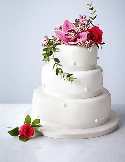 Wedding - Romantic Pearl Assorted Wedding Cake (White Icing)