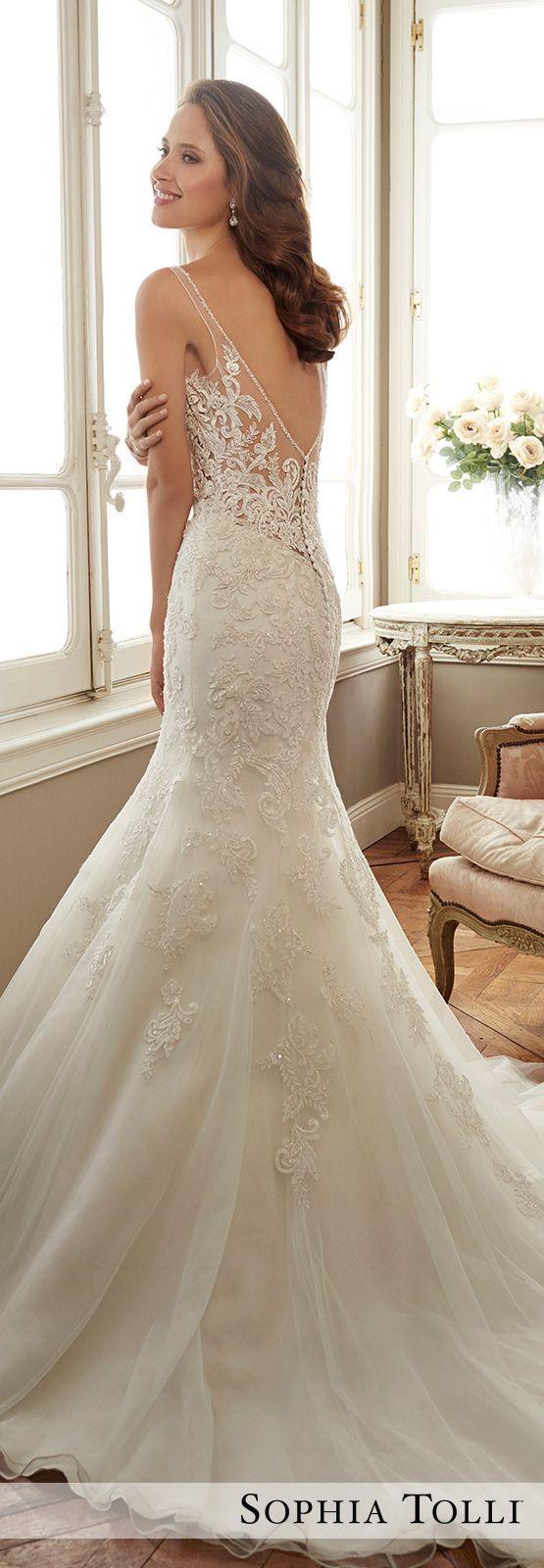 زفاف - Sleeveless Tulle Fit & Flare Wedding Gown - Sophia Tolli Y11707