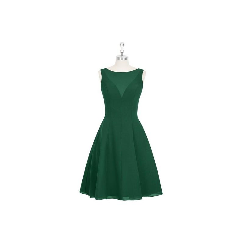 Свадьба - Dark_green Azazie Kaya - Boatneck Back Zip Knee Length Chiffon Dress - Cheap Gorgeous Bridesmaids Store