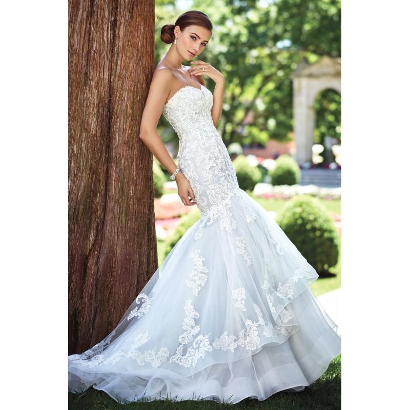 زفاف - Style 117280 by David Tutera for Mon Cheri - Ivory  White Lace  Tulle Floor Sweetheart  Strapless Wedding Dresses - Bridesmaid Dress Online Shop