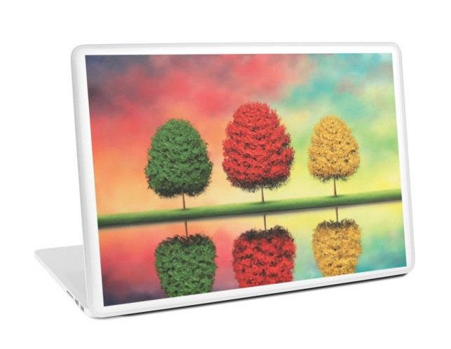 زفاف - Tree Laptop Skin, Colorful Tree Art Laptop Decal, Pretty Landscape Computer Skin, Vinyl Sticker PC Skins, Rainbow Sunset Computer Cover