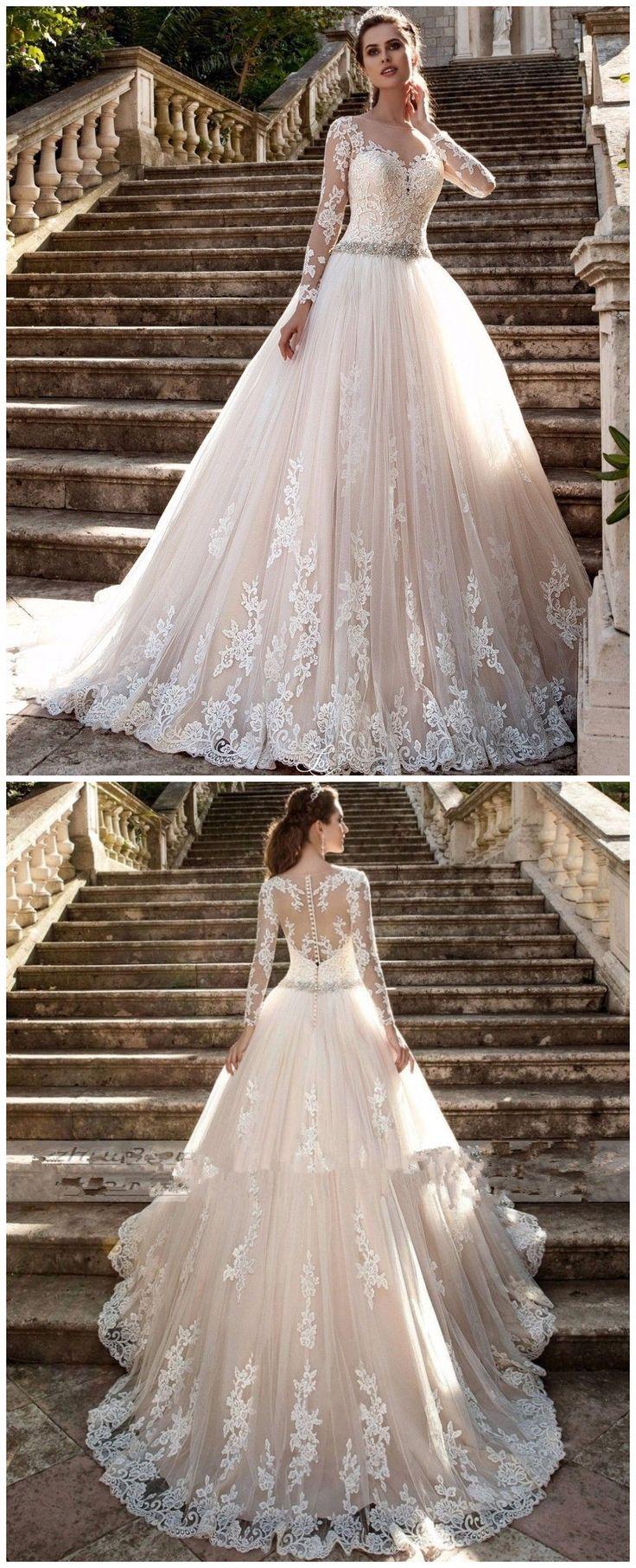 Mariage - Lace Bridal Ball Gown White Ivory Wedding Dress Custom Size Bridal Dresses From Olesa Wedding Shop