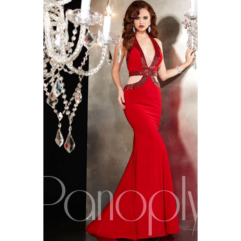 Mariage - Red Panoply 14721 - Cut-outs Jersey Knit Open Back Sexy Dress - Customize Your Prom Dress