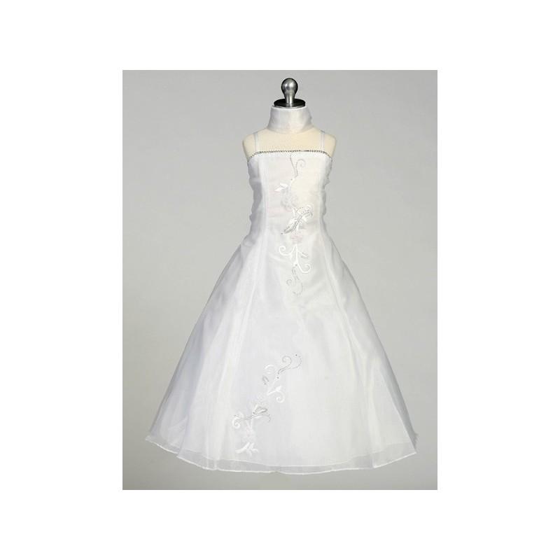 Hochzeit - White Flower Girl Dress - Organza A-line Dress w/ Shawl Style: D2140 - Charming Wedding Party Dresses