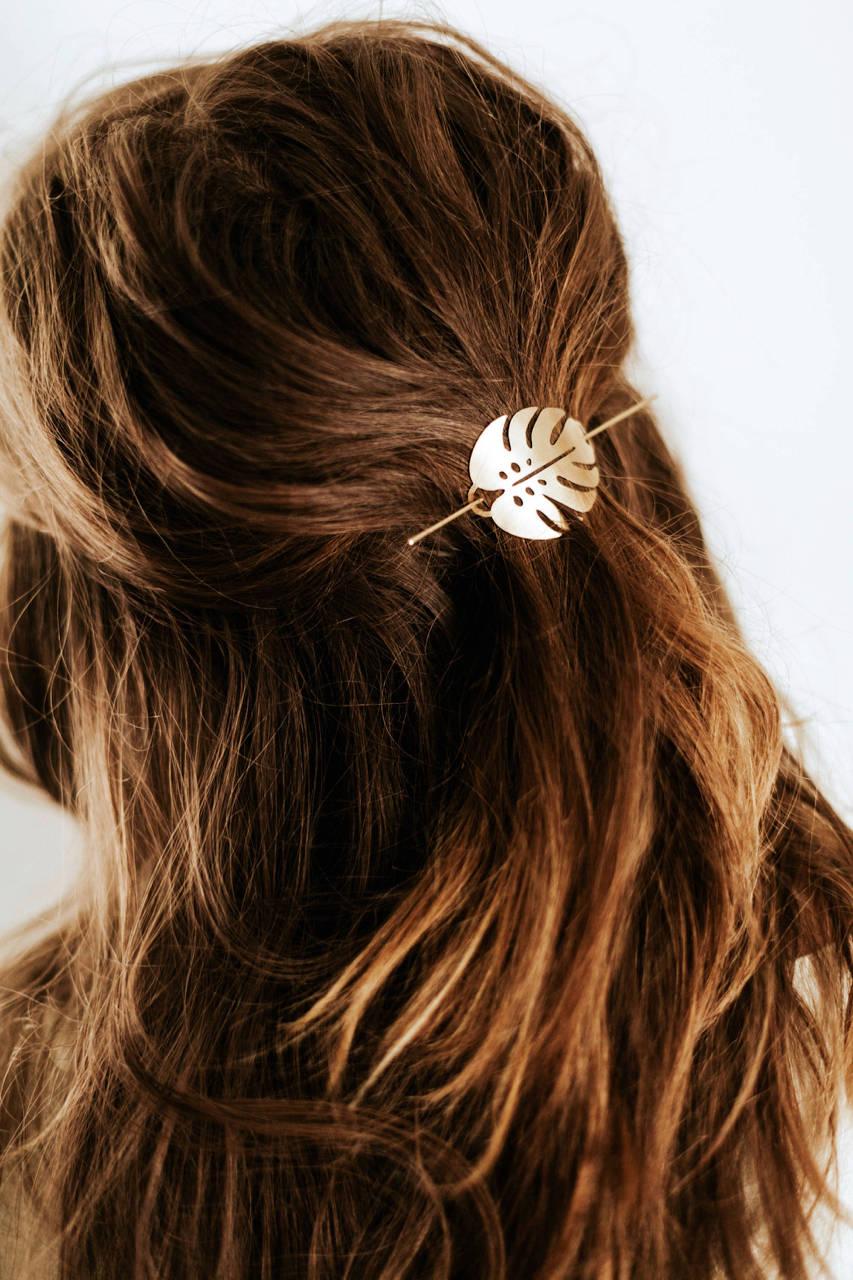 زفاف - Monstera Leaf Hair Pin 
