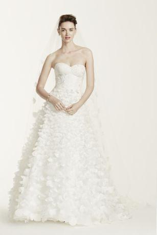 Hochzeit - Sweetheart Lace Ball Gown With 3D Flowers - Davids Bridal