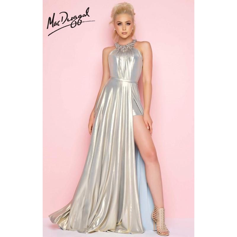 Wedding - Gilded Blue Flash 77255L - A Line Long High Slit Open Back Sexy Dress - Customize Your Prom Dress