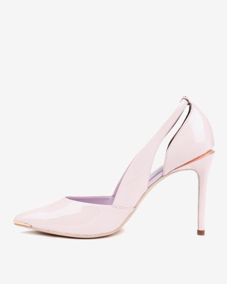 زفاف - Cut Out Leather Court Shoes - Light Pink 