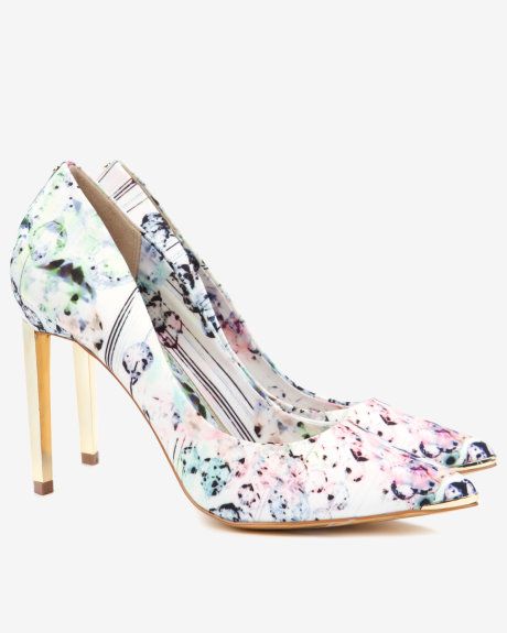 Mariage - Printed Court Shoes - Nude Pink 