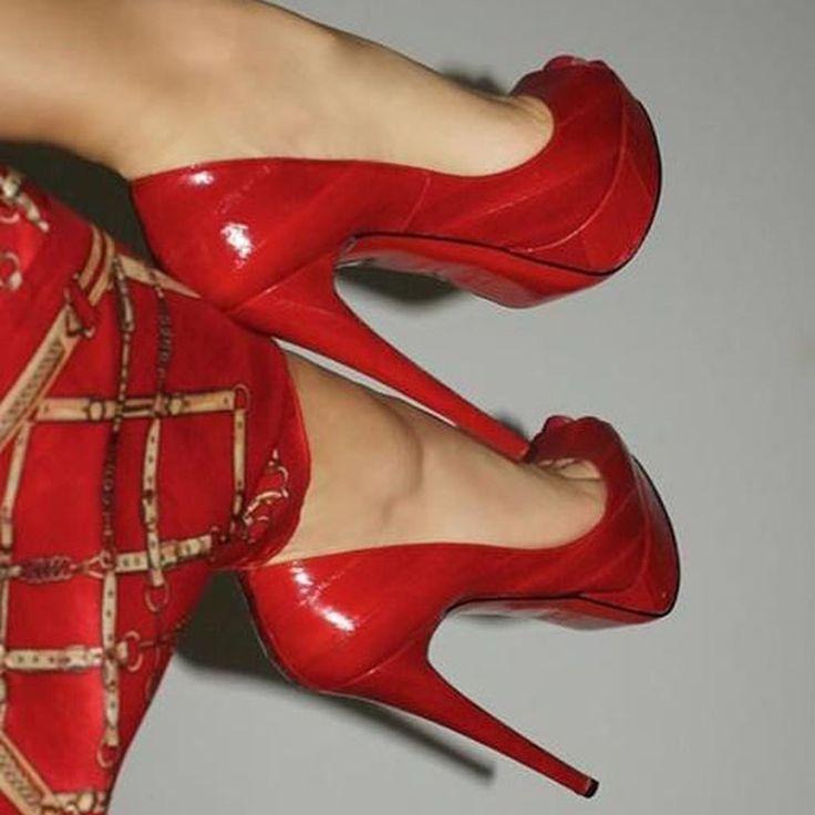 زفاف - Red Pee Toe Stiletto Heels