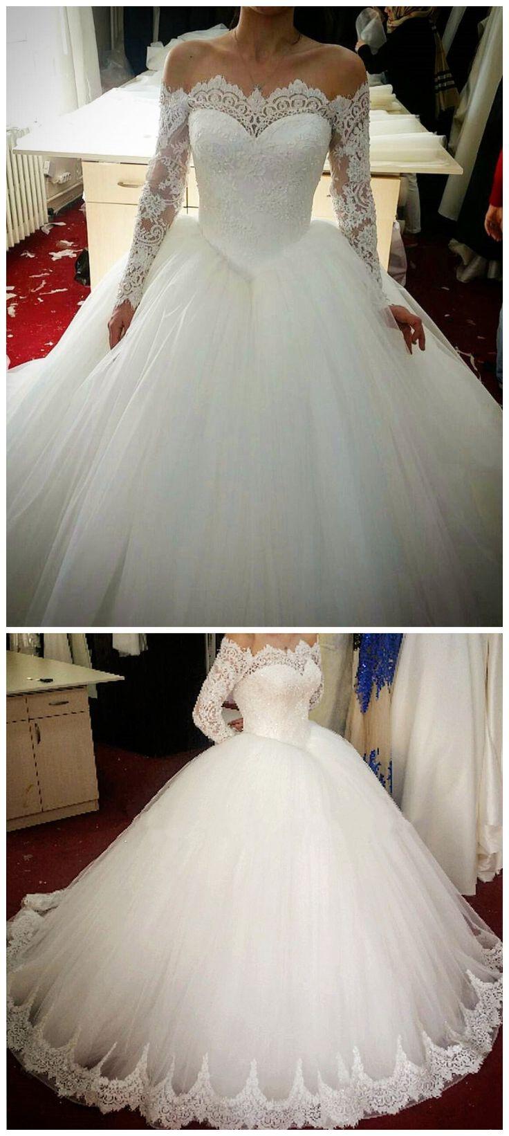 Mariage - Custom Made Bridal Gowns Wedding Dresses Lace Vestido De Noiva Luxury Long Wedding Dresses Lace Up From Olesa Wedding Shop