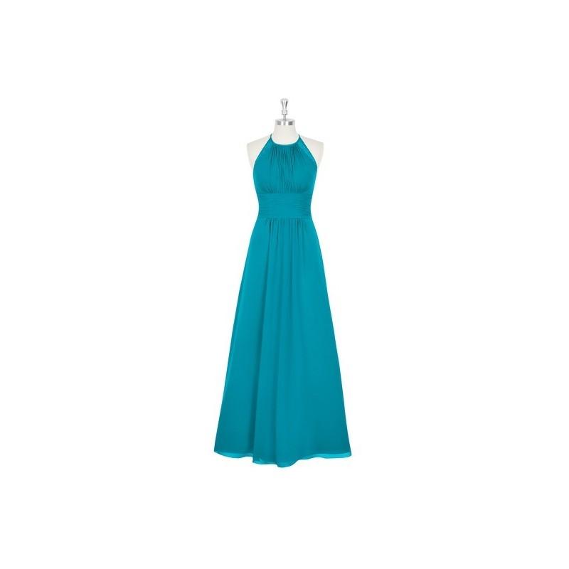 زفاف - Jade Azazie Regina - Strap Detail Floor Length Halter Chiffon And Lace Dress - Charming Bridesmaids Store