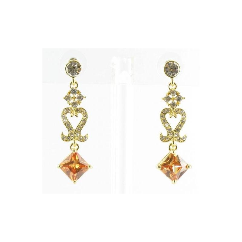 Mariage - Helens Heart Earrings JE-X005045-G-Topaz Helen's Heart Earrings - Rich Your Wedding Day