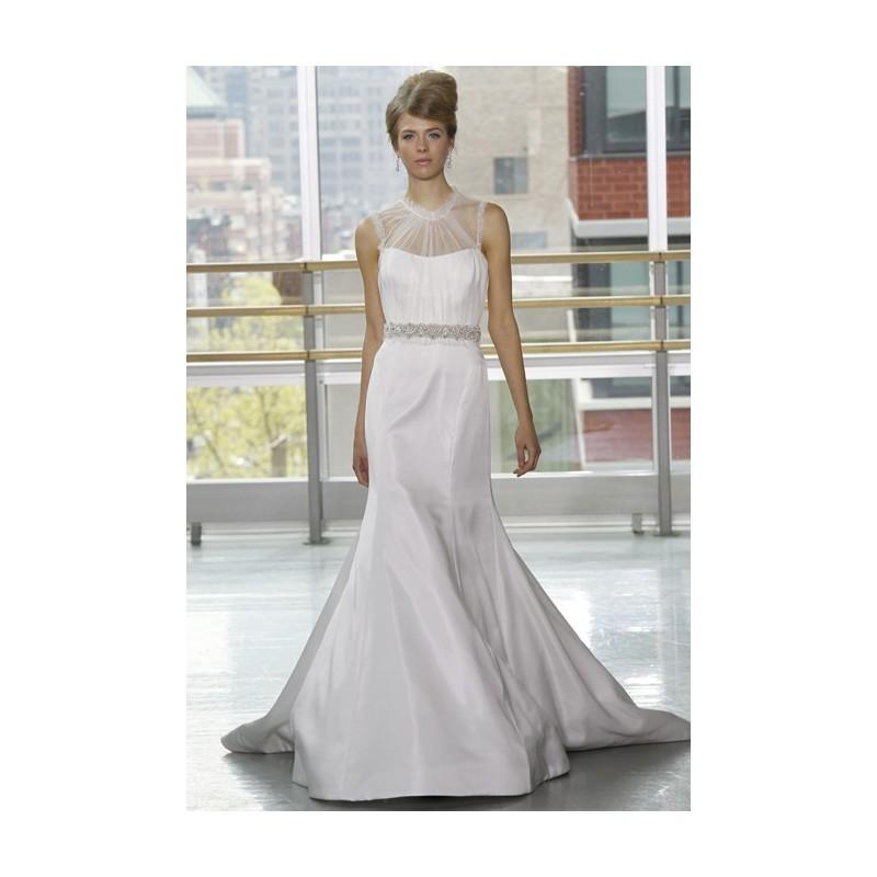 Hochzeit - Rivini - Spring 2013 - Collette Sleeveless Silk A-Line Wedding Dress with an Illusion Tulle Neckline - Stunning Cheap Wedding Dresses