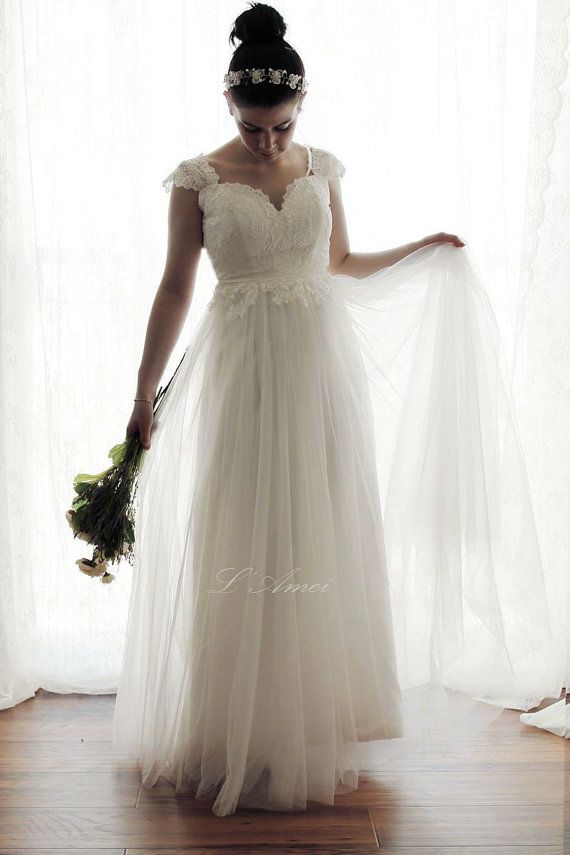 زفاف - Romantic Backless Boho Lace Wedding Dress Great For Outdoors Or Beach Wedding - AM12364023 -Elizabeth 2016