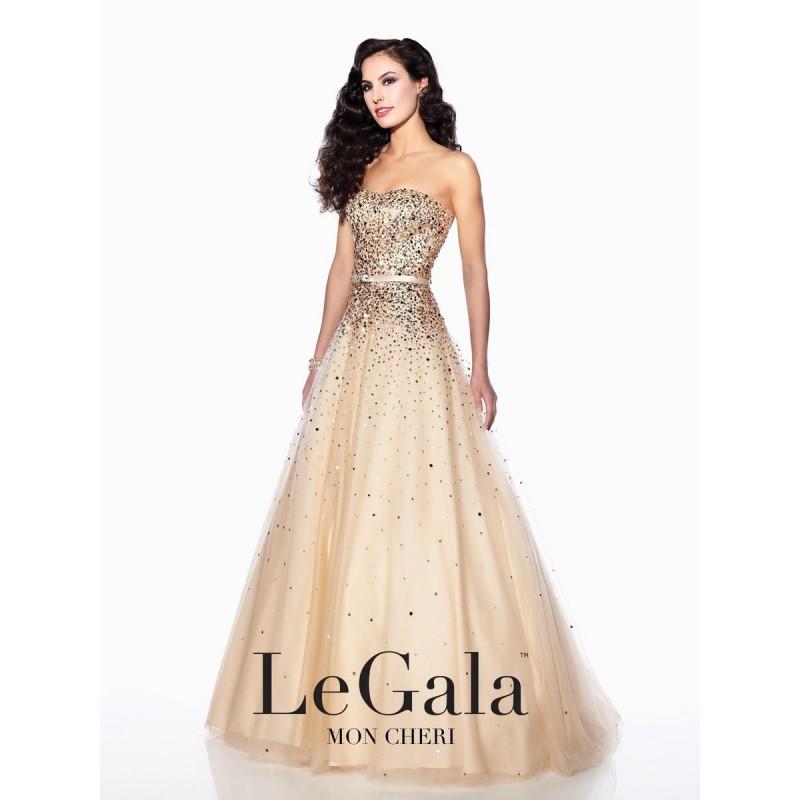 Wedding - Mon Cheri Le Gala 116517 Gown with Scattered Beading - Brand Prom Dresses