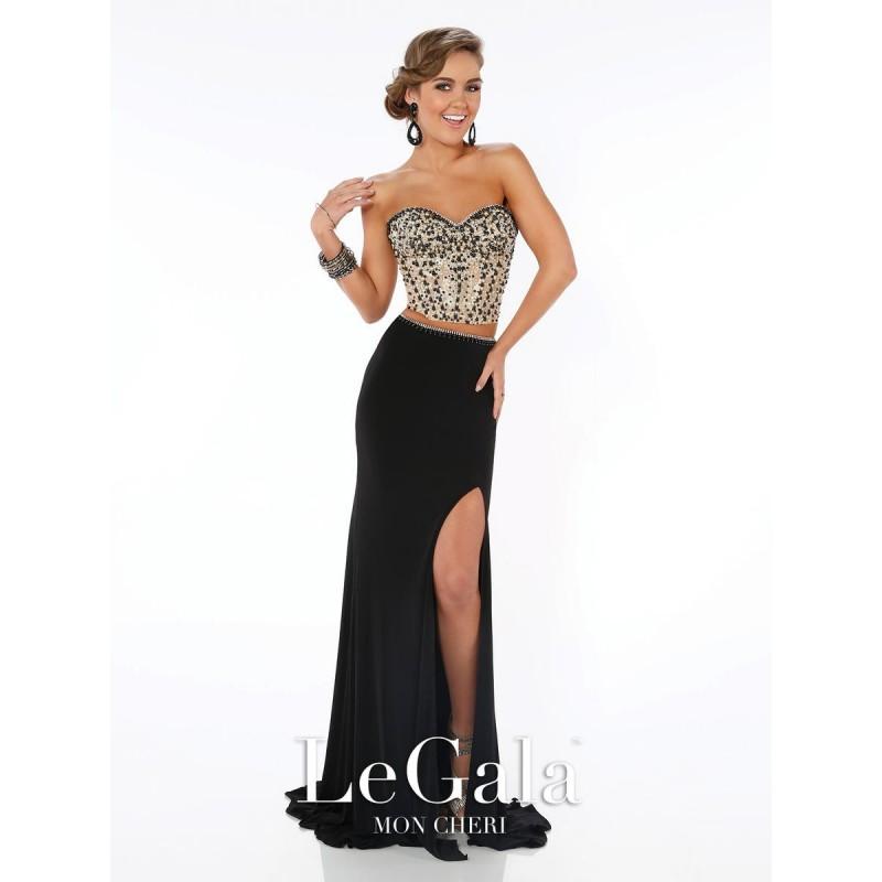 Mariage - Black/Gold Tony Bowl Le Gala Gowns Long Island Le Gala by Mon Cheri 116564 Le Gala Prom by Mon Cheri - Top Design Dress Online Shop