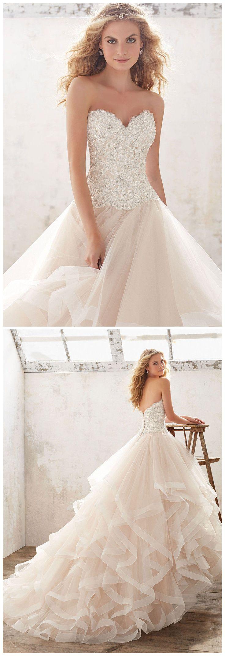Hochzeit - New White Ivory Lace Bridal Gown Wedding Dress Size From Olesa Wedding Shop