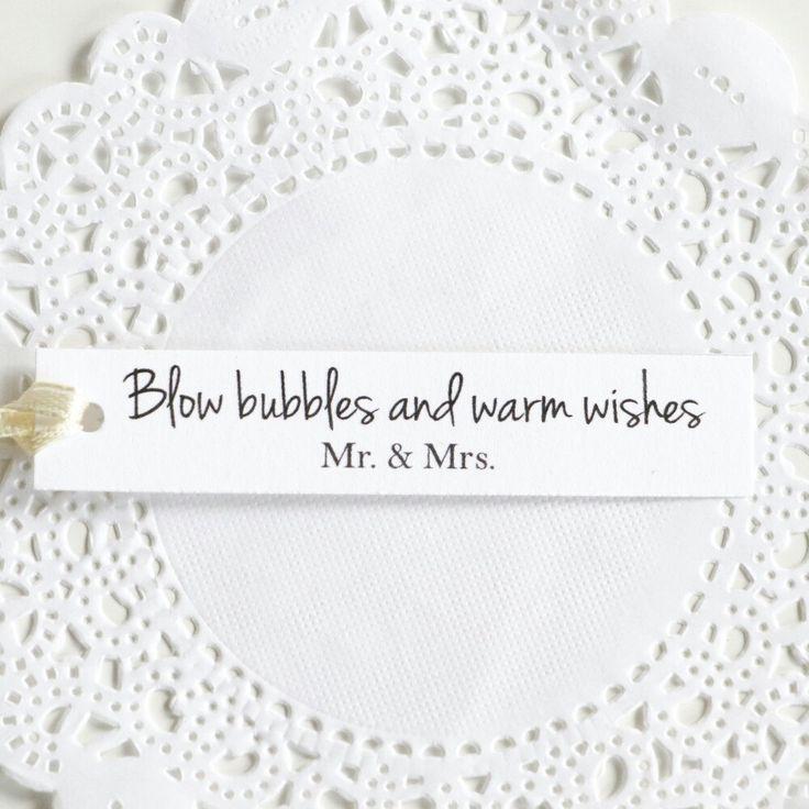 Mariage - Blow Bubbles Of Warm Wishes, Wedding Tags, Mr & Mrs, Wedding Favors, Bubble Wand Tags