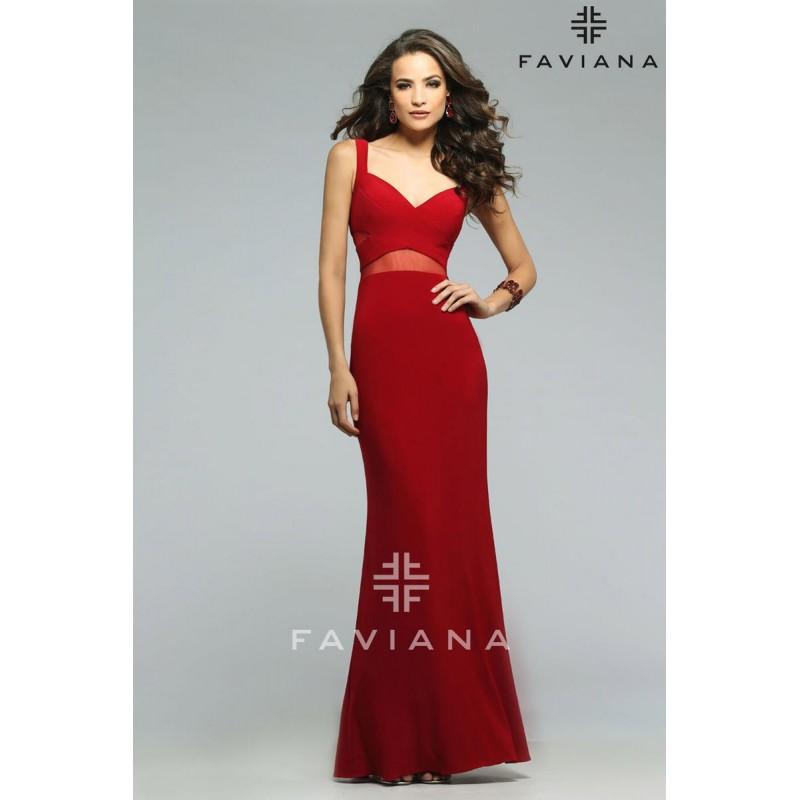 Wedding - Faviana 7744 Ruby,Black Dress - The Unique Prom Store