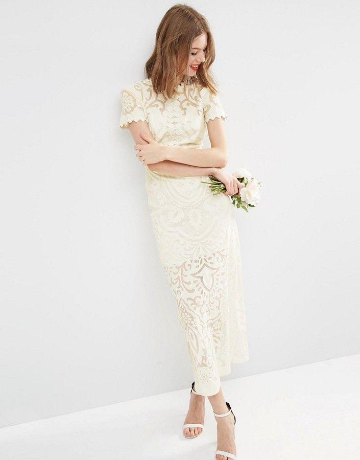 Hochzeit - Asos BRIDAL Lace Burn Out Maxi Dress - ShopStyle Women