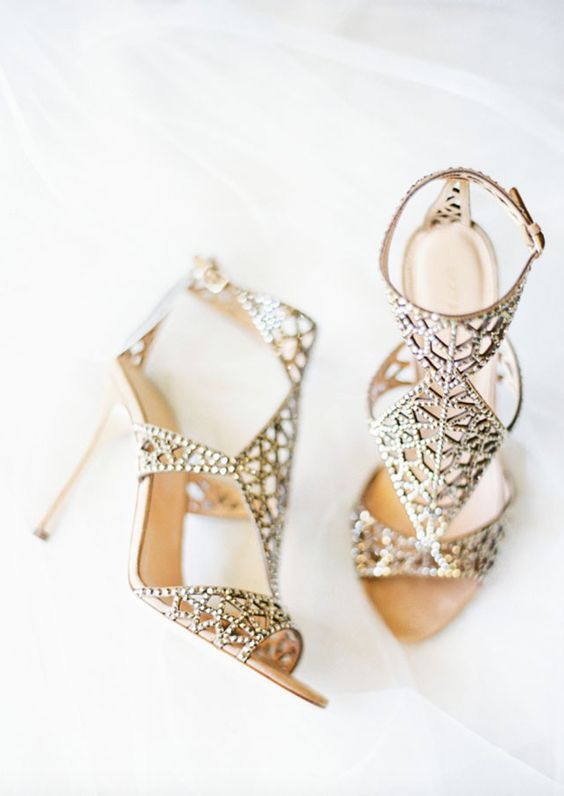 زفاف - Unique Gold Wedding Shoes