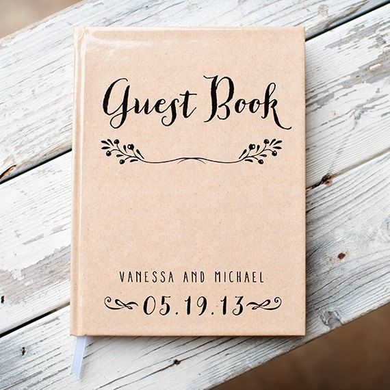 Wedding - Wedding Guest Book Wedding Guestbook Custom Guest Book Personalized Rustic Kraft Wedding Keepsake Wedding Gift Guestbook Photo Booth Lined