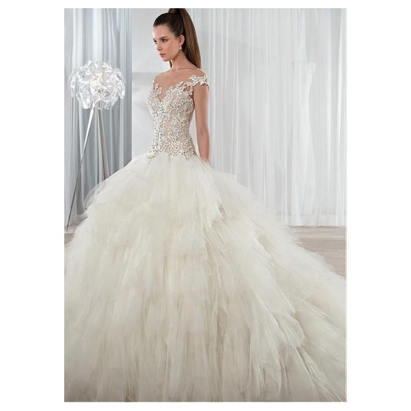 Mariage - Marvelous Tulle Bateau Neckline Ball Gown Wedding Dresses with Beadings & Rhinestones - overpinks.com