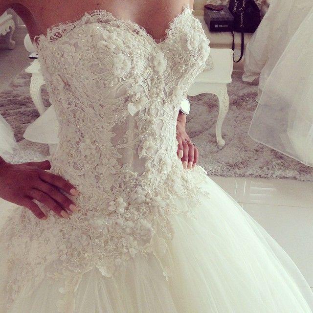 Свадьба - Lace Sweetheart Princess Wedding Dr