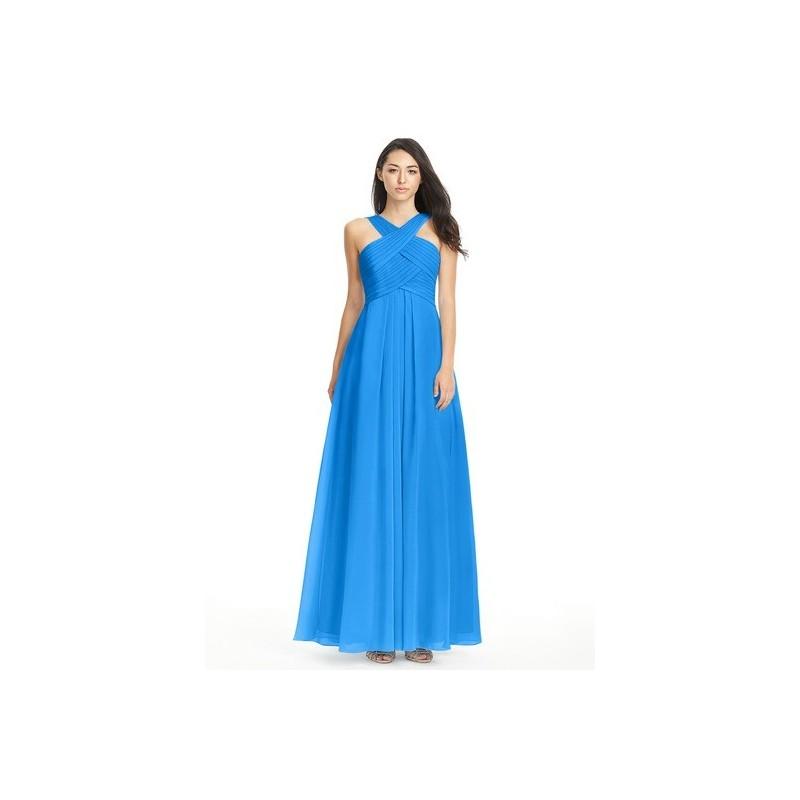 زفاف - Ocean_blue Azazie Kaleigh - Floor Length Back Zip V Neck Chiffon Dress - Cheap Gorgeous Bridesmaids Store