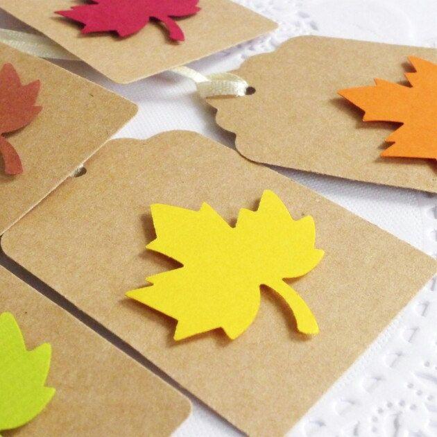 زفاف - Autumn Leaf Tags, Fall In Love Bridal Shower, Autumn Decoration, Fall Wedding, Thanksgiving Decor, Kraft Tags, Autumn Wish Tree