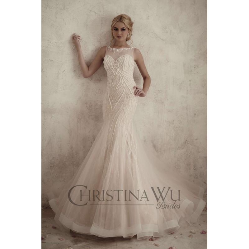 Hochzeit - Eternity Bride Style 15596 by Christina Wu - Ivory  White  Blush Beaded  Tulle Floor Wedding Dresses - Bridesmaid Dress Online Shop