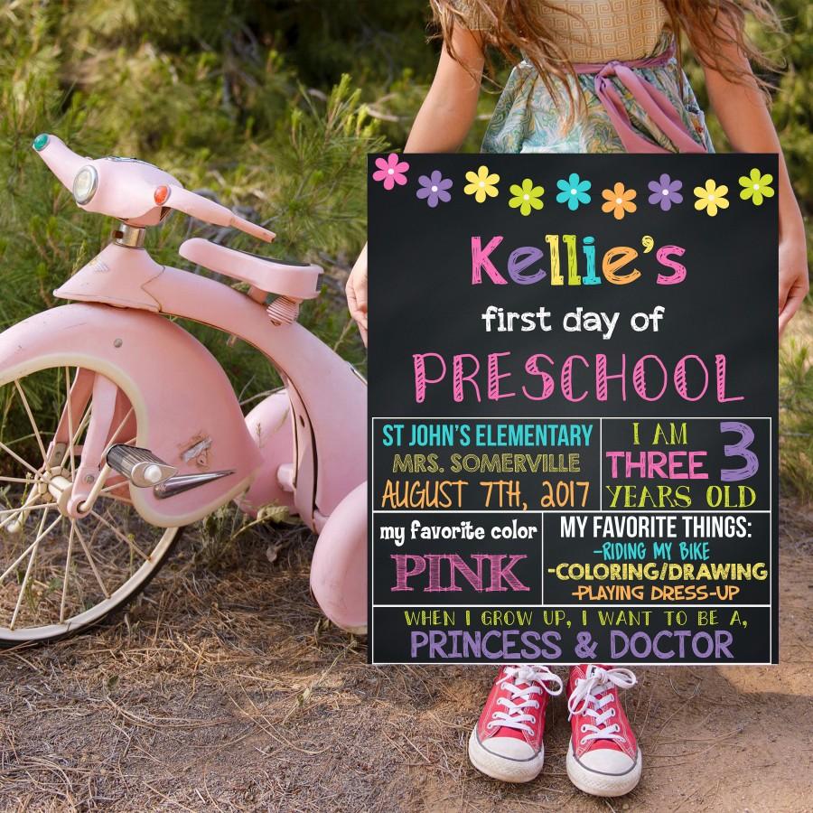 Mariage - First Day Of Preschool, Back To School Signs, 1st Day Of Preschool, First Day Of School Signs, Printable Signs, Chalkboard Signs