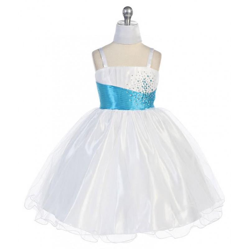 Wedding - Turquoise Mini Stoned Tulle Dress Style: D595 - Charming Wedding Party Dresses