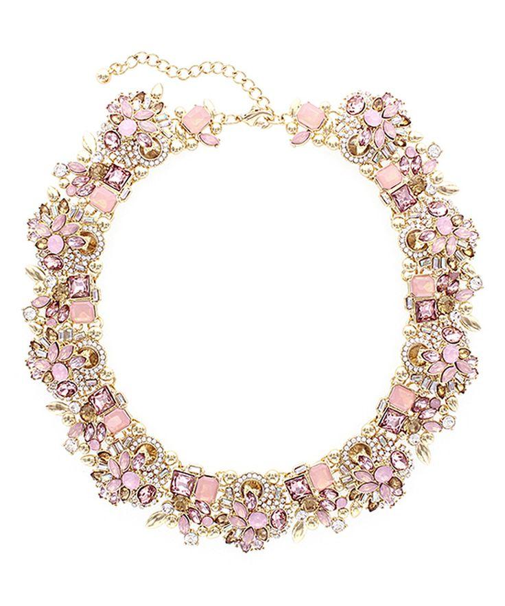 زفاف - Olivia Welles Jewelry Rose Crystal & Gold Verena Statement Necklace