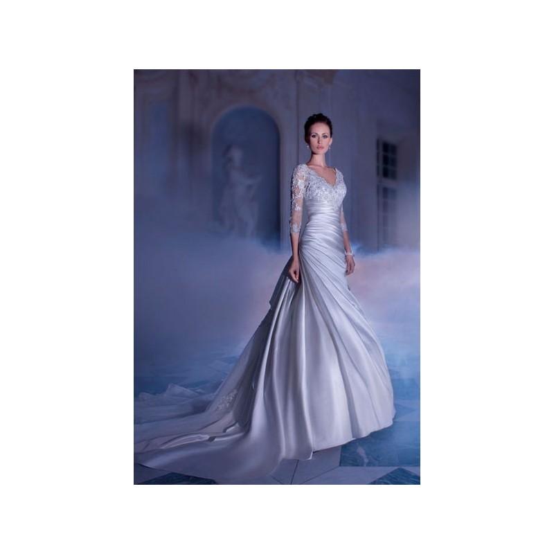 Свадьба - Vestido de novia de Demetrios Modelo 4320 - 2014 Evasé Con mangas Vestido - Tienda nupcial con estilo del cordón