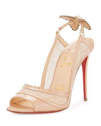 Mariage - Hot Spring Butterfly 100mm Red Sole Pump, Doudou