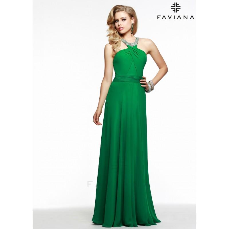 Wedding - Faviana 7520 Chiffon Jewel Neck Gown - 2017 Spring Trends Dresses