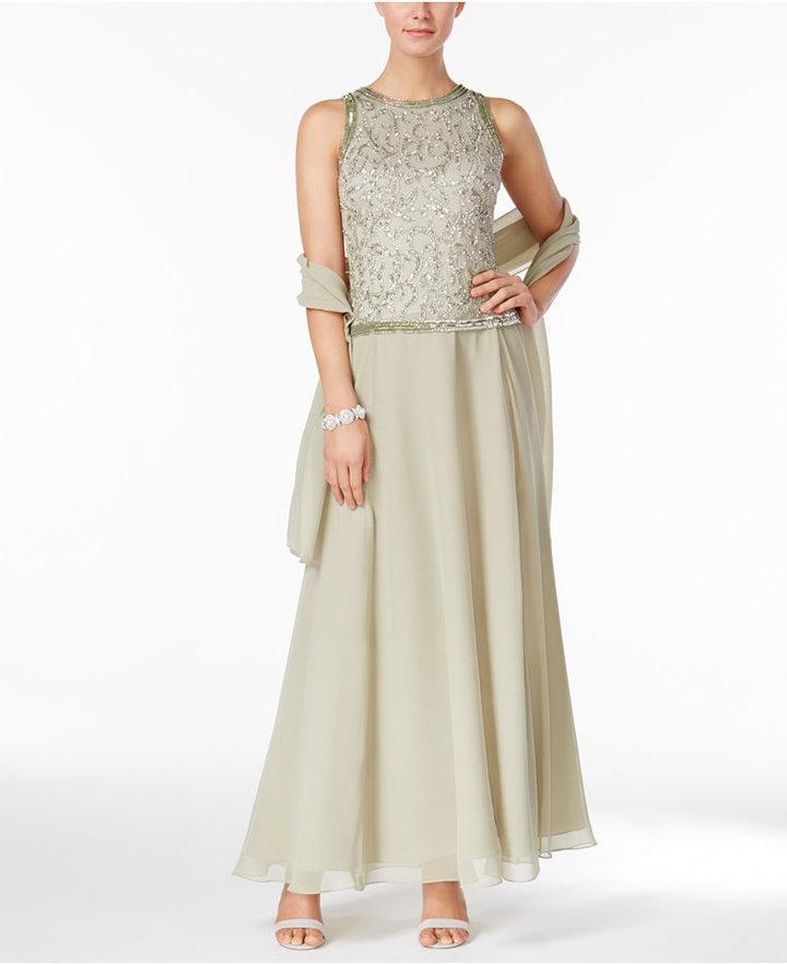 Wedding - J Kara Beaded A-Line Gown