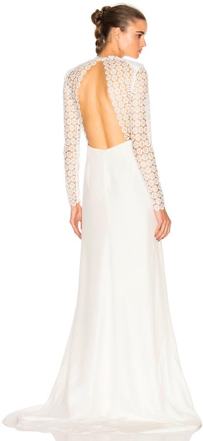 زفاف - self-portrait Eva Backless Silk Wedding Dress