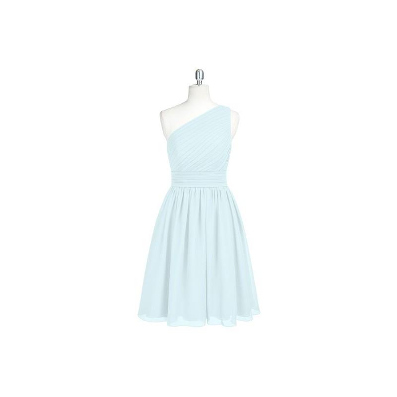 زفاف - Mist Azazie Katrina - One Shoulder Chiffon Knee Length Bow/Tie Back Dress - Cheap Gorgeous Bridesmaids Store