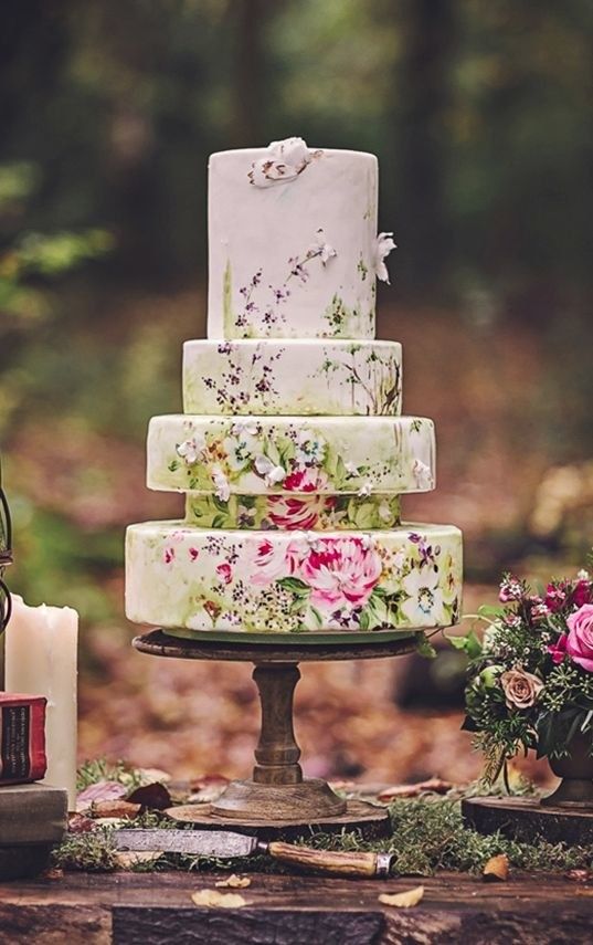 Hochzeit - Painted Wedding Cake