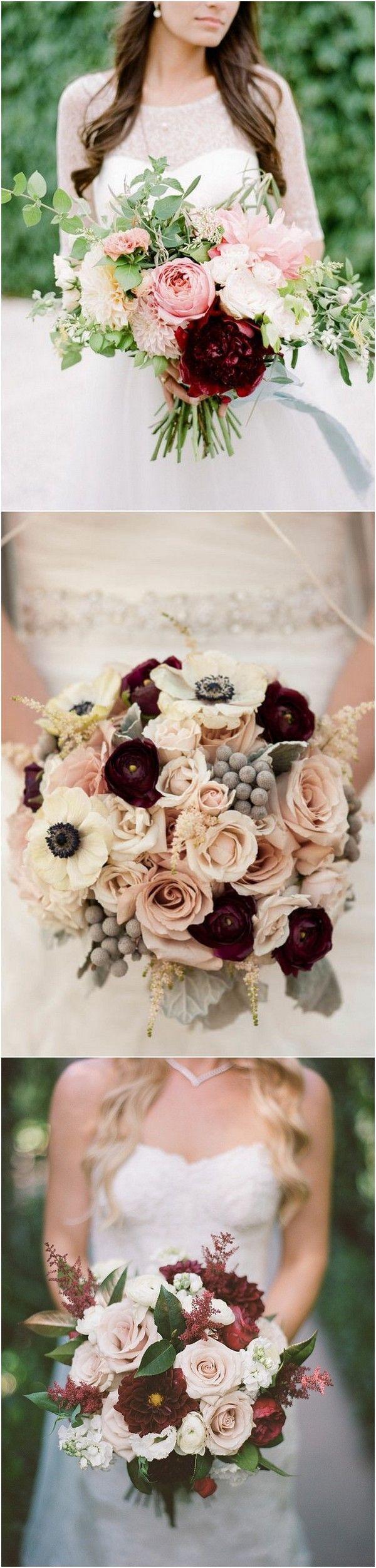زفاف - Trending-15 Gorgeous Burgundy And Blush Wedding Bouquet Ideas - Page 3 Of 3