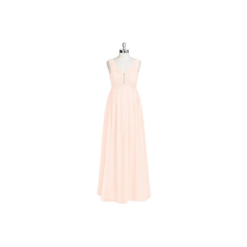 زفاف - Pearl_pink Azazie Madison - Floor Length Stretch Knit V Neck Chiffon Back Zip Dress - Cheap Gorgeous Bridesmaids Store