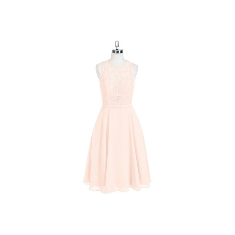 زفاف - Pearl_pink Azazie Sylvia - Knee Length Scoop Chiffon And Lace Back Zip Dress - Cheap Gorgeous Bridesmaids Store
