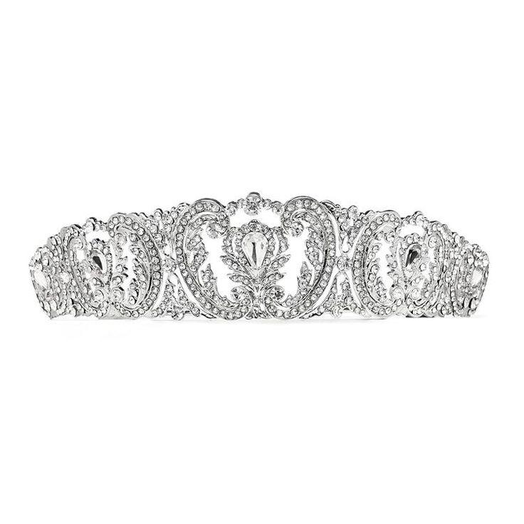 زفاف - Retro Chic Vintage Wedding Tiara With French Pave Crystals