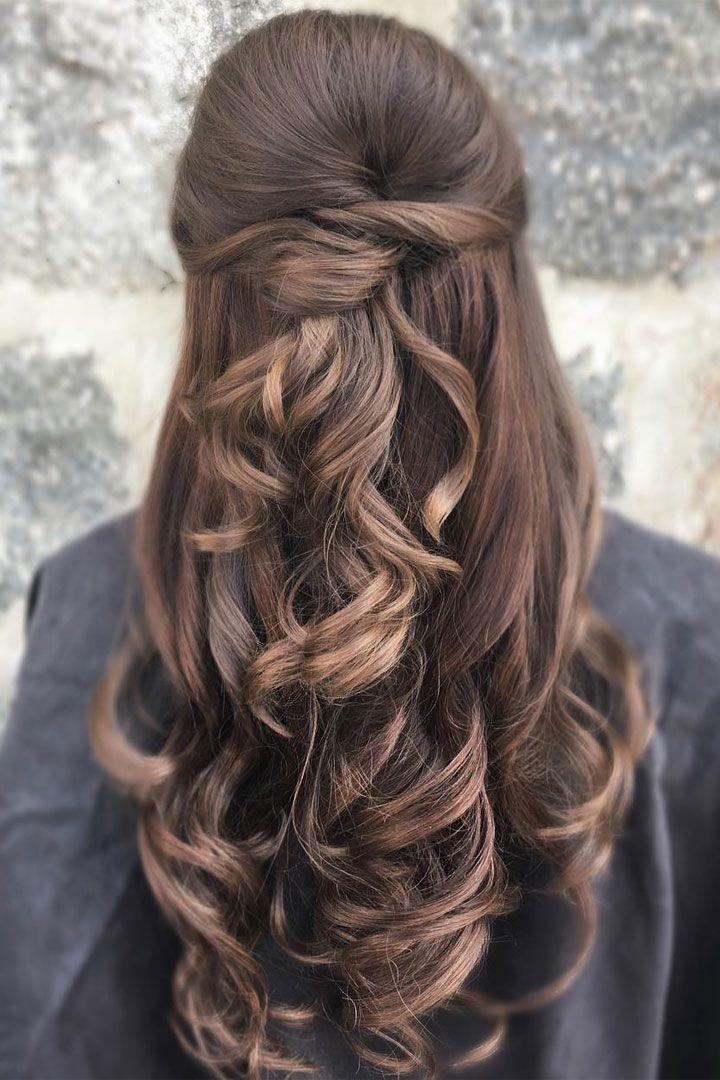 زفاف - Pretty Half Up Half Down Wedding Hair Style Idea