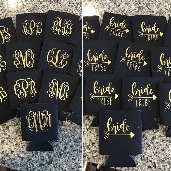 Mariage - Custom Monogrammed Bachelorette: Bride Tribe Can Cooler